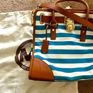 Michael Kors Blue & White striped Tote